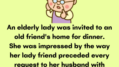 An Elderly Lady Was Invited To An Old Friend's Home For Dinner