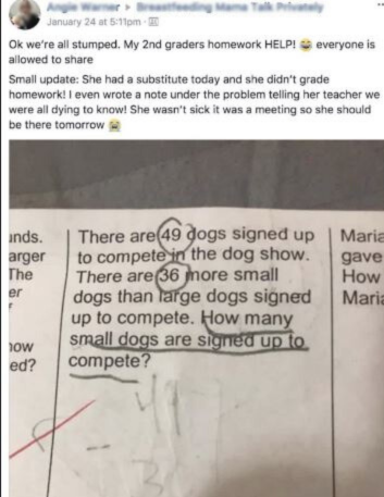 Mom Leaves People Stunned After Sharing Second-Grade Math Homework That Puzzling Adults