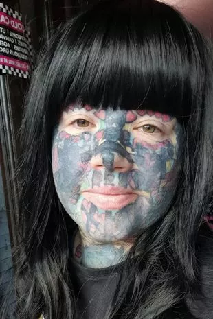 0 Tattoo addict mum unrecognisable in makeup but kids refuse to speak to stranger