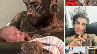 Dad removes full body tattoos for sake of his young daughterthumb