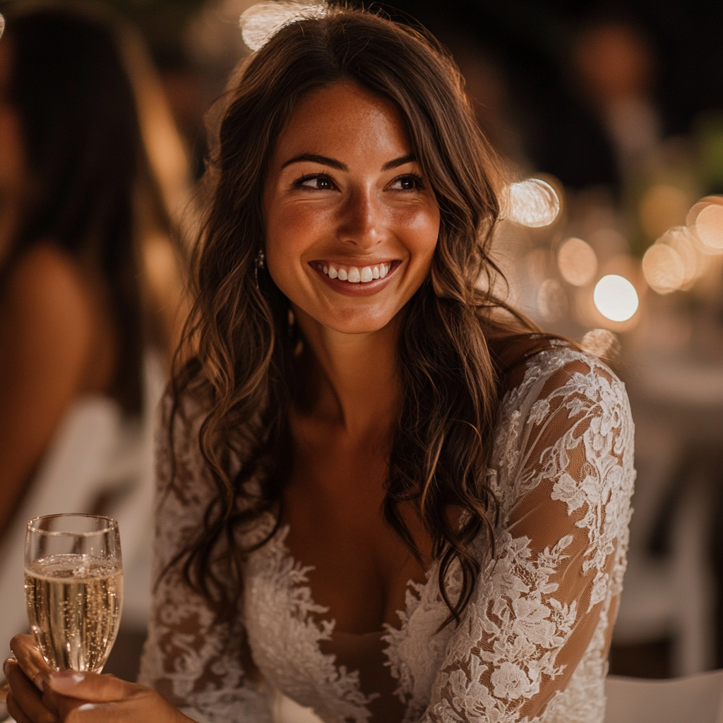 A smiling bride | Source: Midjourney